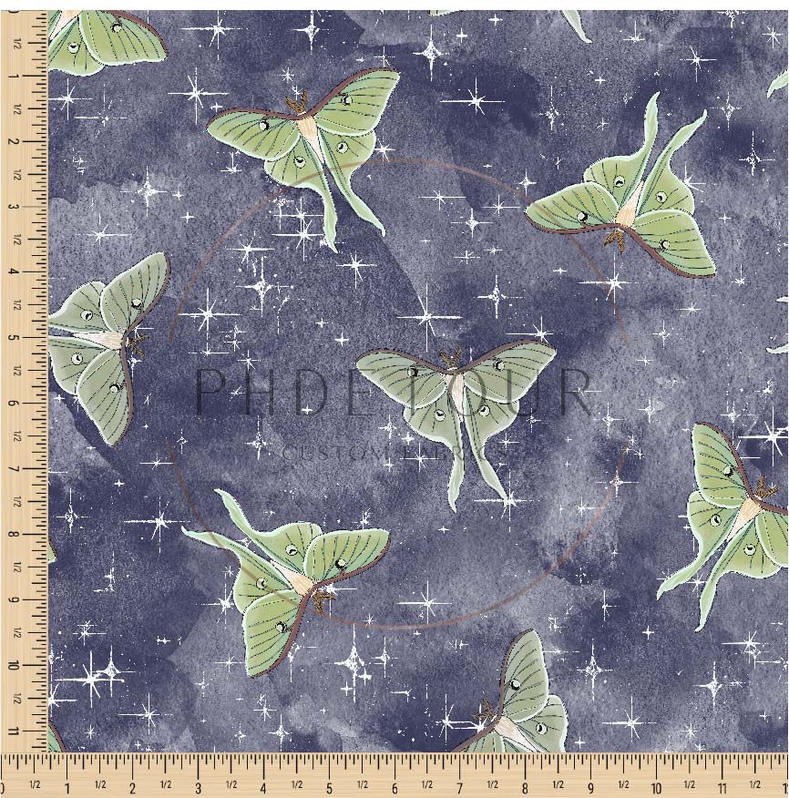 PREORDER - Luna Moths on Watercolor Navy - 1126 - Choose Your Base
