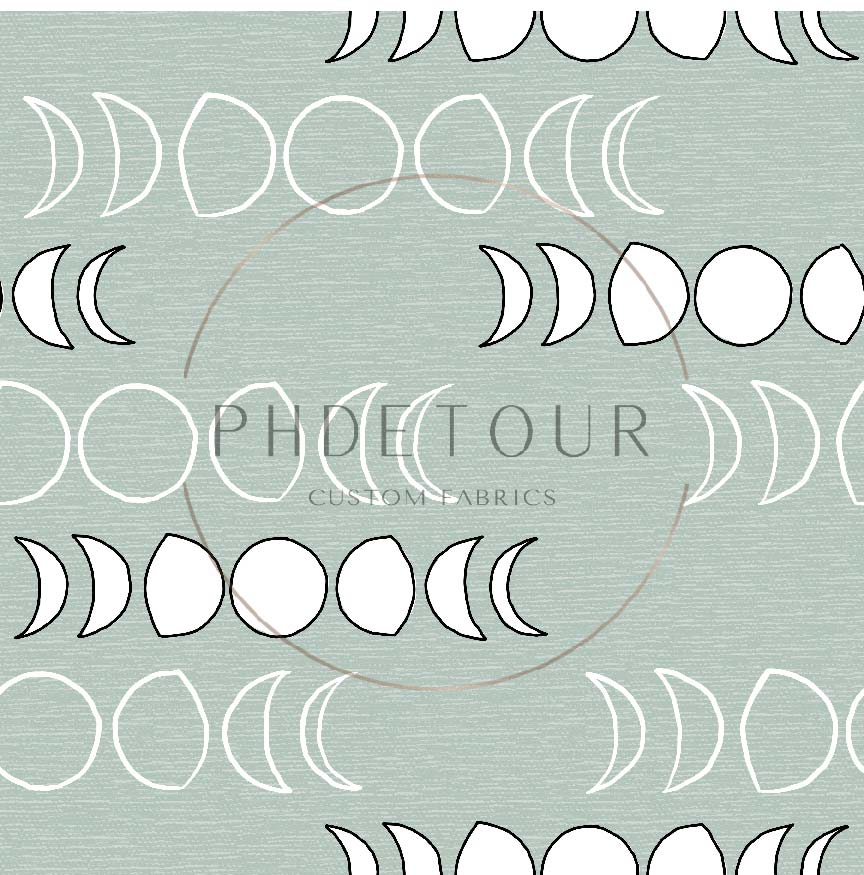 PREORDER - Moons on Handwoven Texture Mint - 1212 - Choose Your Base