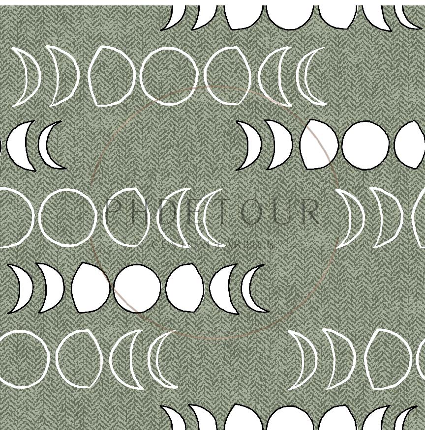 PREORDER - Moons on Herringbone Texture Artichoke - 1228 - Choose Your Base