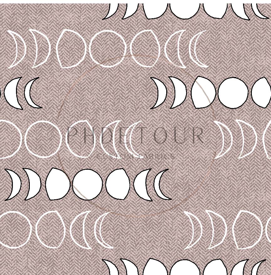PREORDER - Moons on Herringbone Texture Clay - 1238 - Choose Your Base