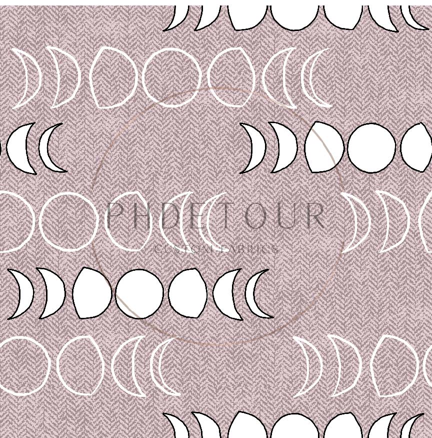 PREORDER - Moons on Herringbone Texture Lotus - 1244 - Choose Your Base