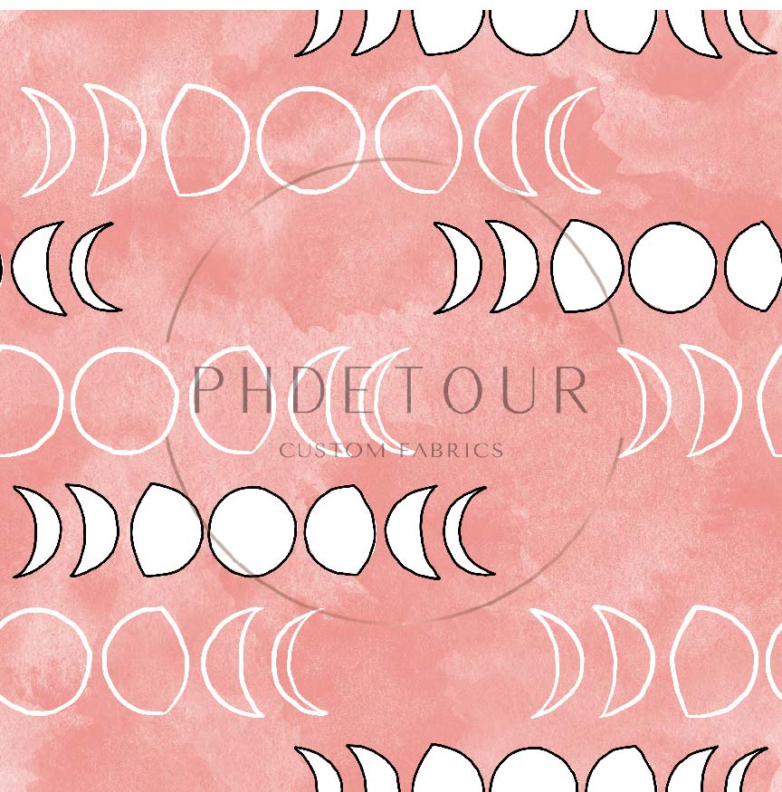 PREORDER - Moons on Watercolor Coral - 1296 - Choose Your Base