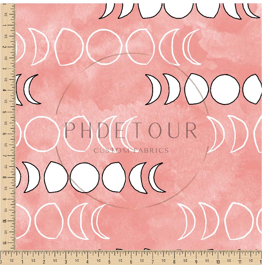 PREORDER - Moons on Watercolor Coral - 1296 - Choose Your Base