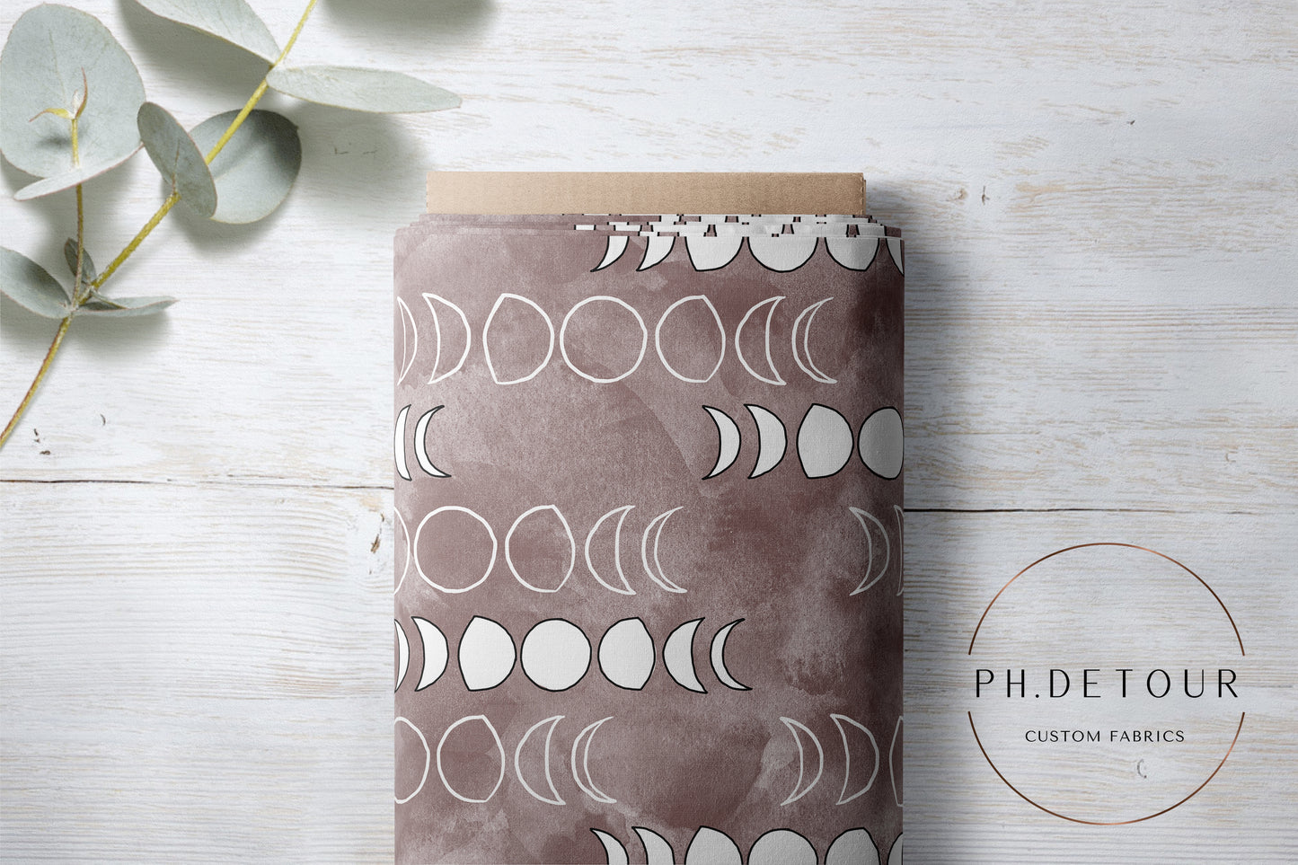 PREORDER - Moons on Watercolor Dusty Plum - 1297 - Choose Your Base