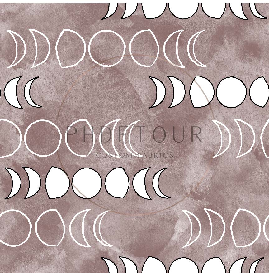 PREORDER - Moons on Watercolor Dusty Plum - 1297 - Choose Your Base