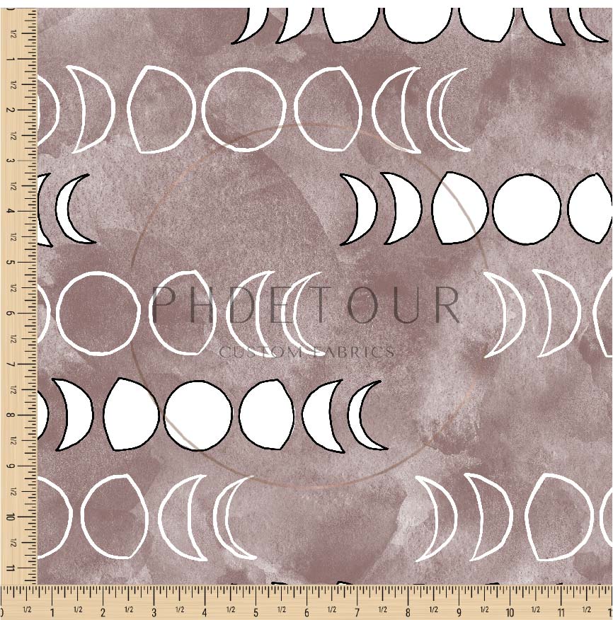 PREORDER - Moons on Watercolor Dusty Plum - 1297 - Choose Your Base