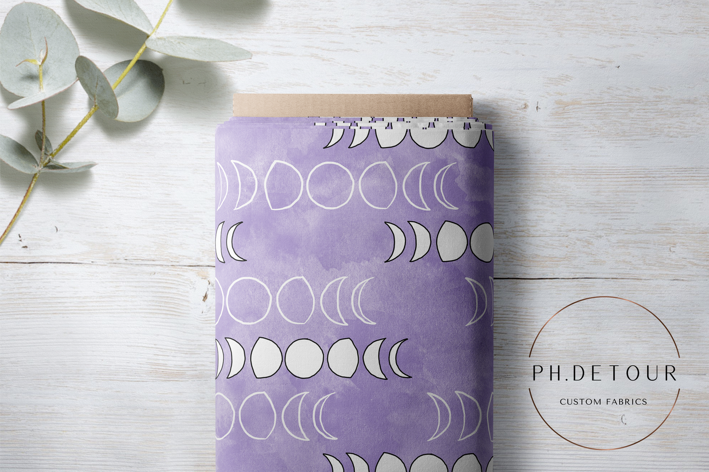 PREORDER - Moons on Watercolor Lilac - 1301 - Choose Your Base