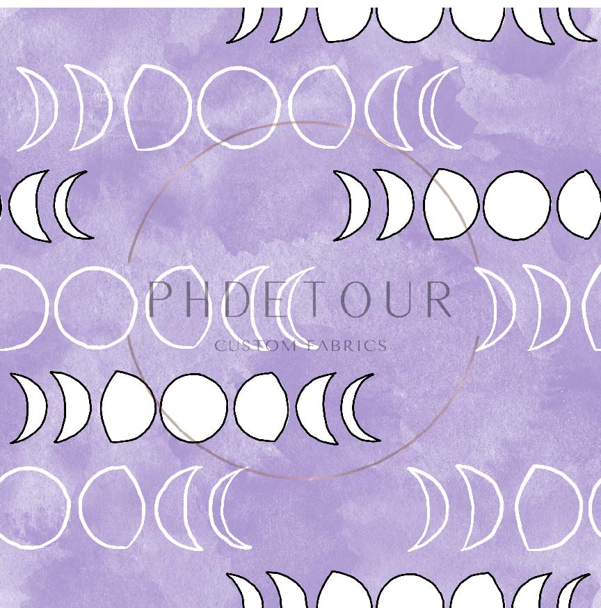 PREORDER - Moons on Watercolor Lilac - 1301 - Choose Your Base