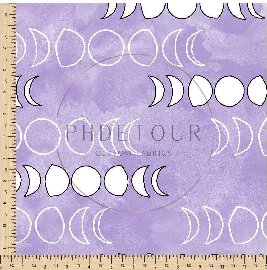 PREORDER - Moons on Watercolor Lilac - 1301 - Choose Your Base