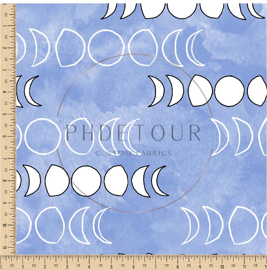PREORDER - Moons on Watercolor Periwinkle - 1308 - Choose Your Base
