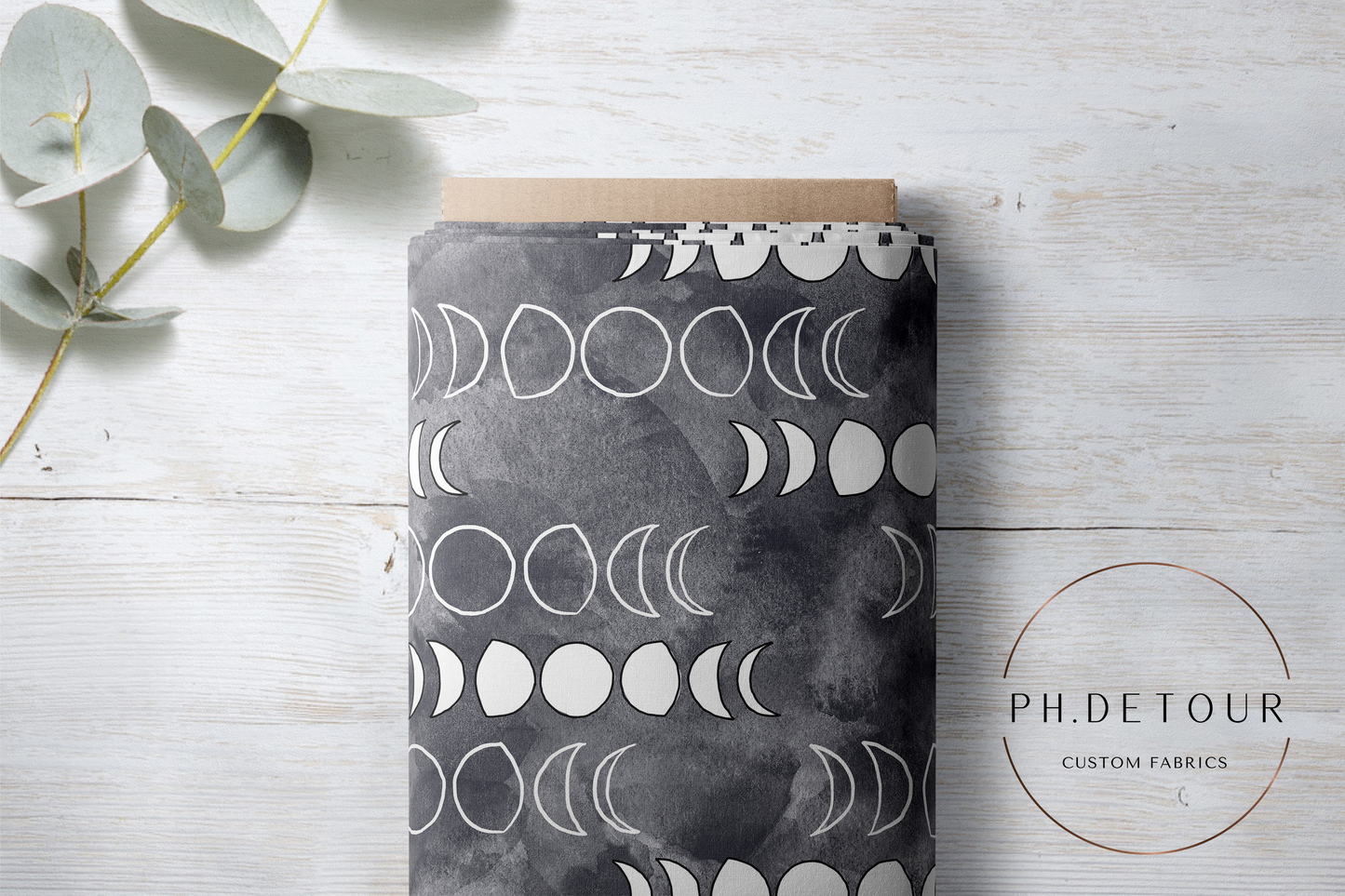 PREORDER - Moons on Watercolor Slate - 1309 - Choose Your Base