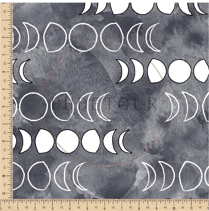 PREORDER - Moons on Watercolor Slate - 1309 - Choose Your Base