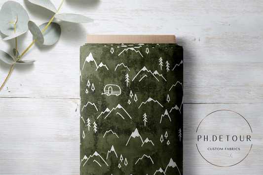 PREORDER - Mountains on Grunge Green - 1358 - Choose Your Base