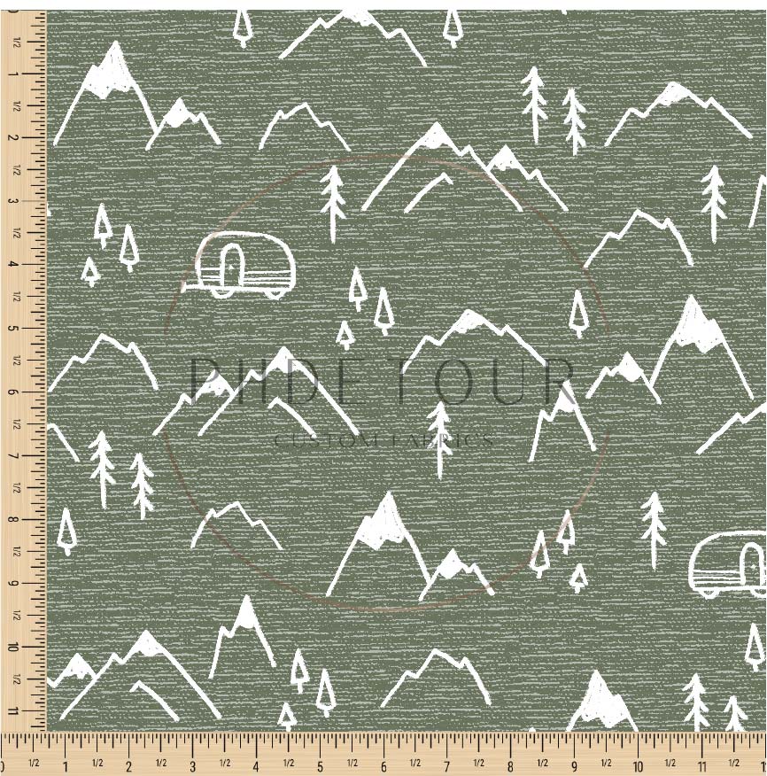 PREORDER - Mountains on Handwoven Texture Artichoke - 1361 - Choose Your Base