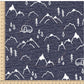PREORDER - Mountains on Handwoven Texture Navy - 1379 - Choose Your Base