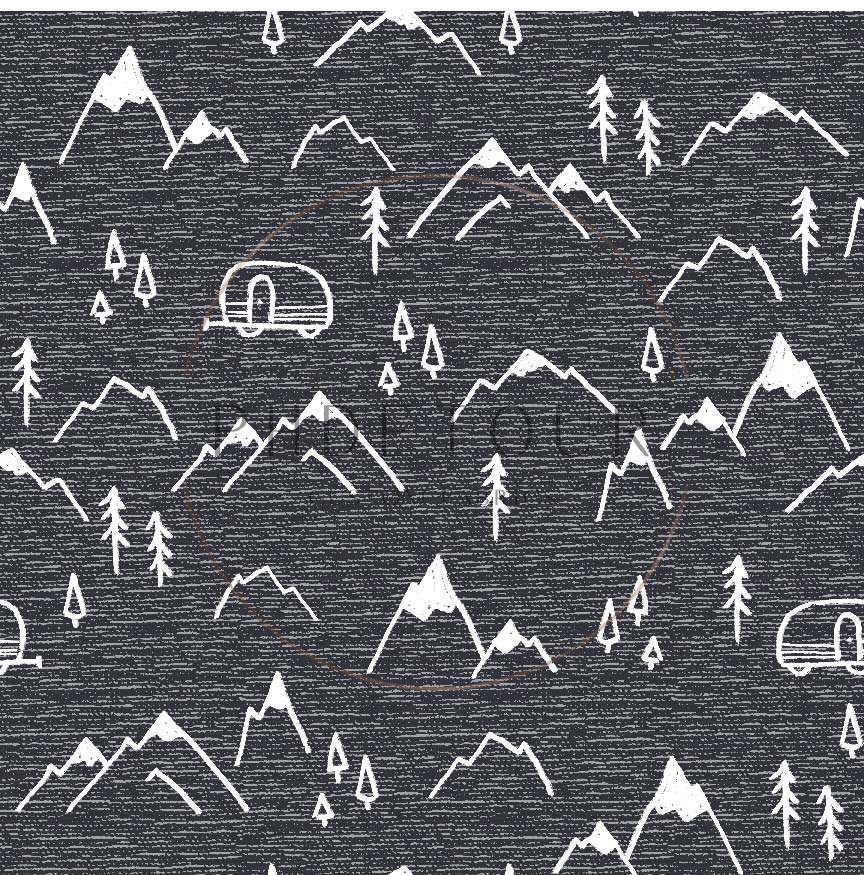 PREORDER - Mountains on Handwoven Texture Slate - 1386 - Choose Your Base