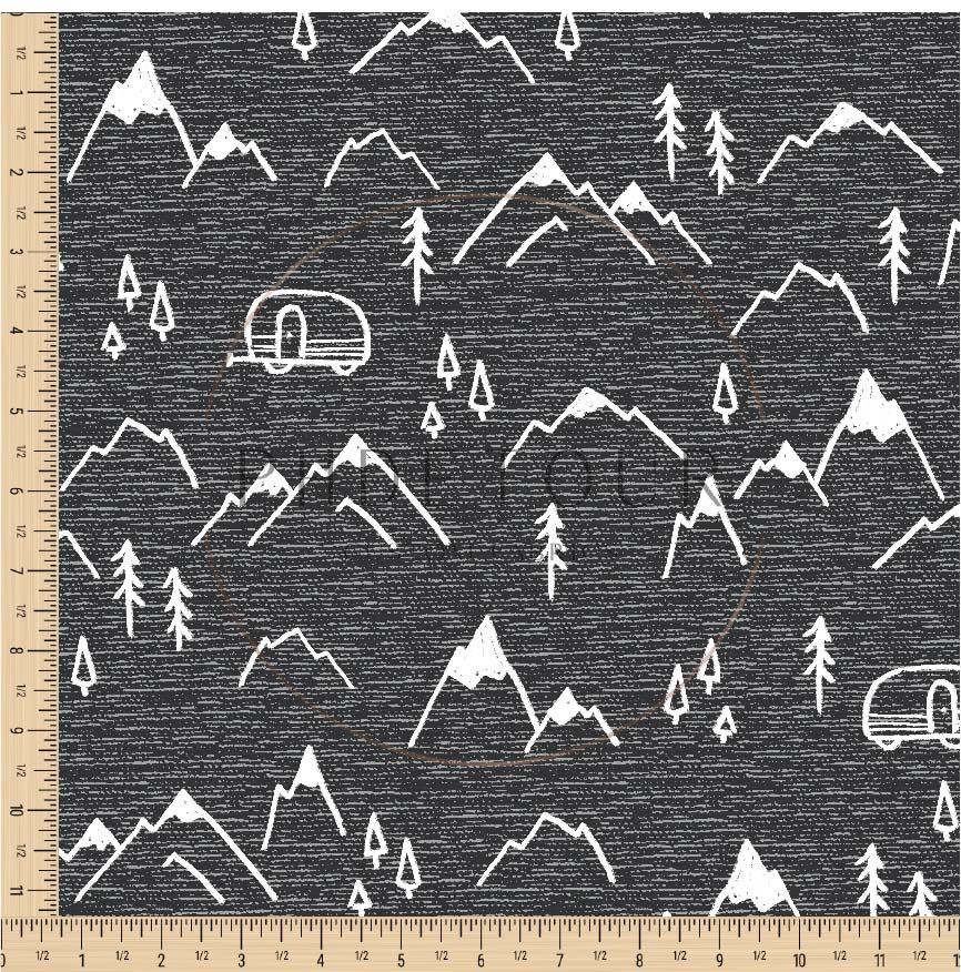 PREORDER - Mountains on Handwoven Texture Space - 1387 - Choose Your Base