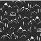 PREORDER - Mountains on Herringbone Texture Black - 1394 - Choose Your Base
