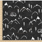 PREORDER - Mountains on Herringbone Texture Black - 1394 - Choose Your Base