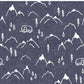 PREORDER - Mountains on Herringbone Texture Navy - 1411 - Choose Your Base