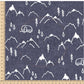 PREORDER - Mountains on Herringbone Texture Navy - 1411 - Choose Your Base