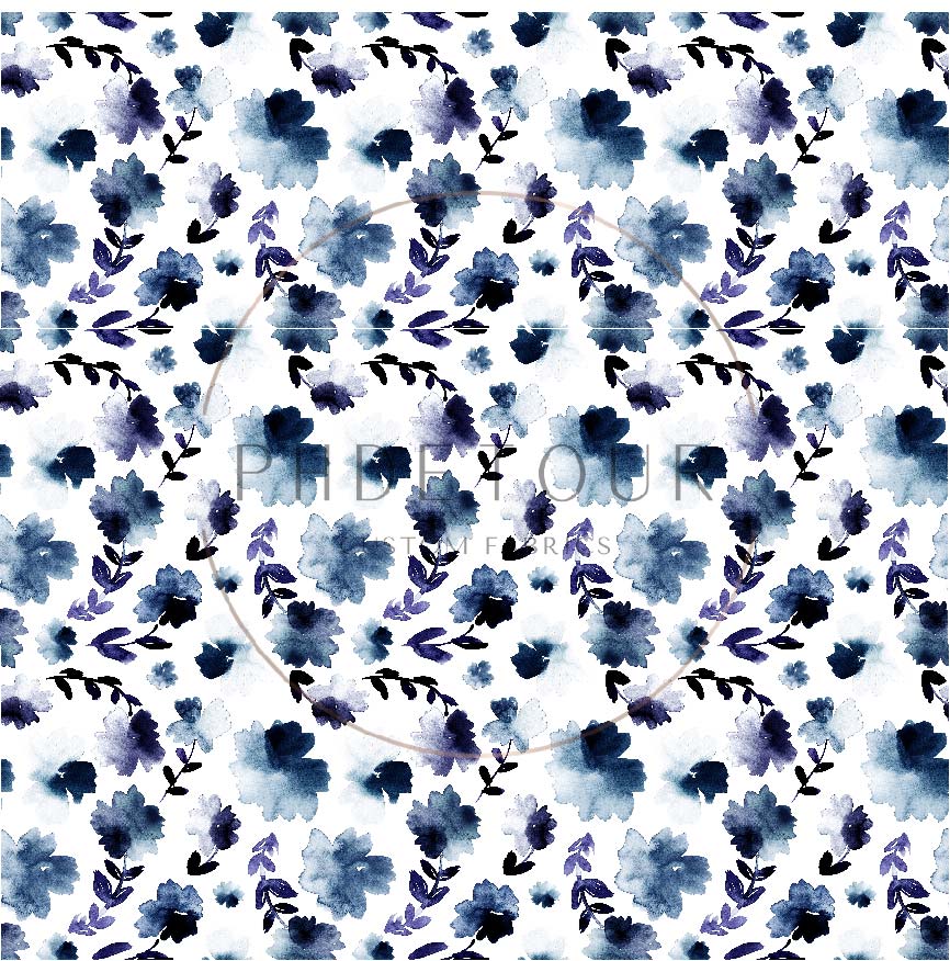 PREORDER - Navy Watercolor Floral - 1508 - Choose Your Base