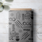 PREORDER - Neutral Abstract Black on Handwoven Texture Cement - 1536 - Choose Your Base