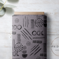 PREORDER - Neutral Abstract Black on Handwoven Texture Grey Violet - 1538 - Choose Your Base