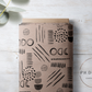 PREORDER - Neutral Abstract Black on Handwoven Texture Pale Peach - 1543 - Choose Your Base