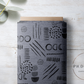 PREORDER - Neutral Abstract Black on Handwoven Texture Storm - 1546 - Choose Your Base