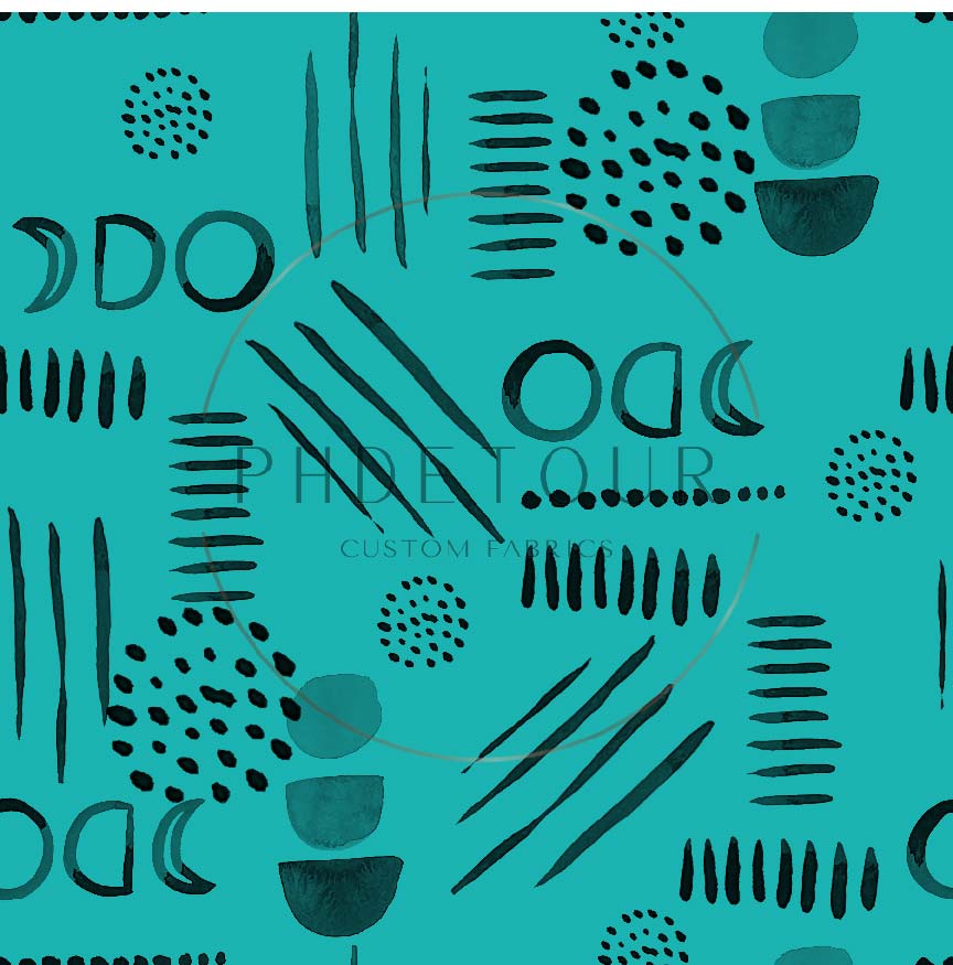 PREORDER - Neutral Abstract Black on Teal - 1582 - Choose Your Base