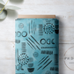 PREORDER - Neutral Abstract Black on Watercolor Aqua - 1585 - Choose Your Base