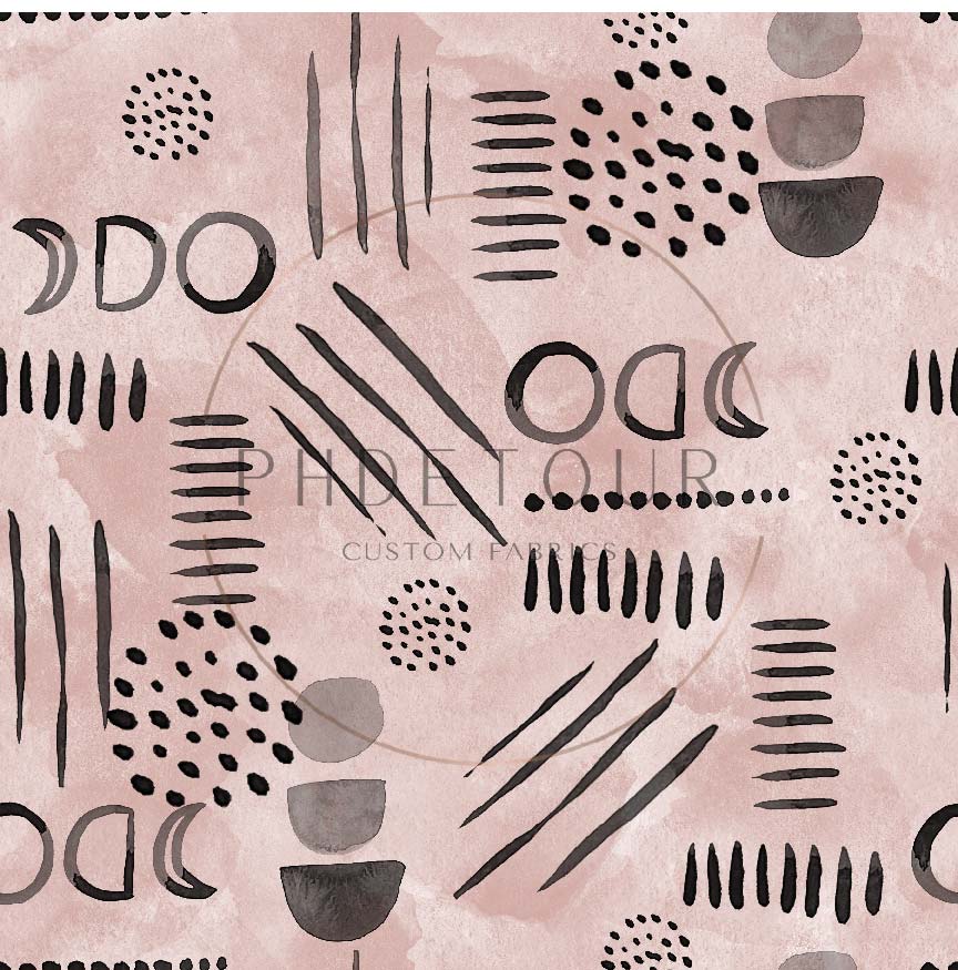 PREORDER - Neutral Abstract Black on Watercolor Blossom - 1587 - Choose Your Base