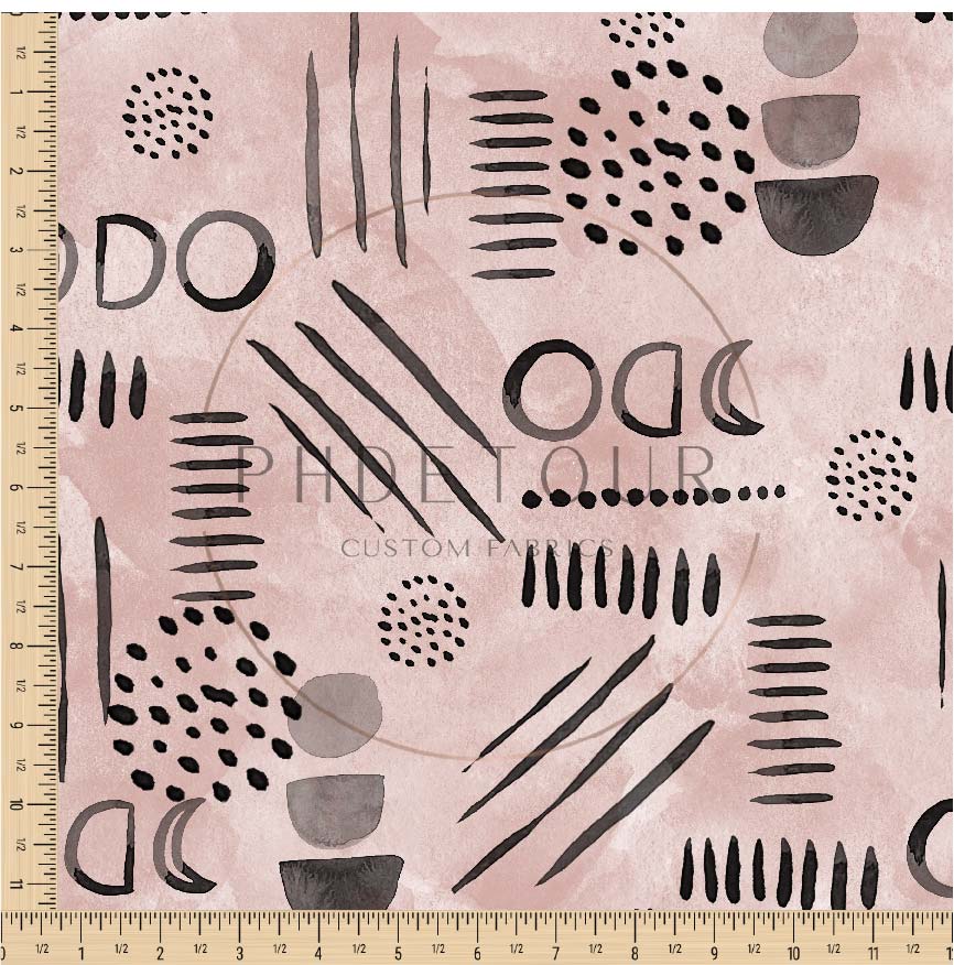 PREORDER - Neutral Abstract Black on Watercolor Blossom - 1587 - Choose Your Base