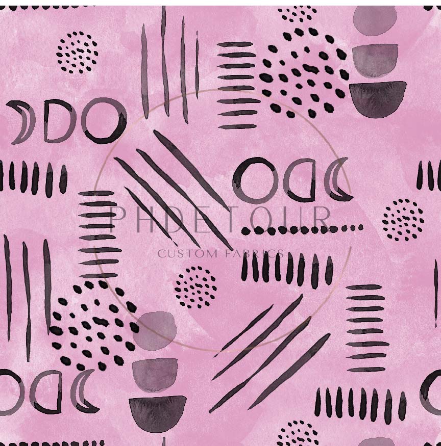 PREORDER - Neutral Abstract Black on Watercolor Bubblegum - 1589 - Choose Your Base