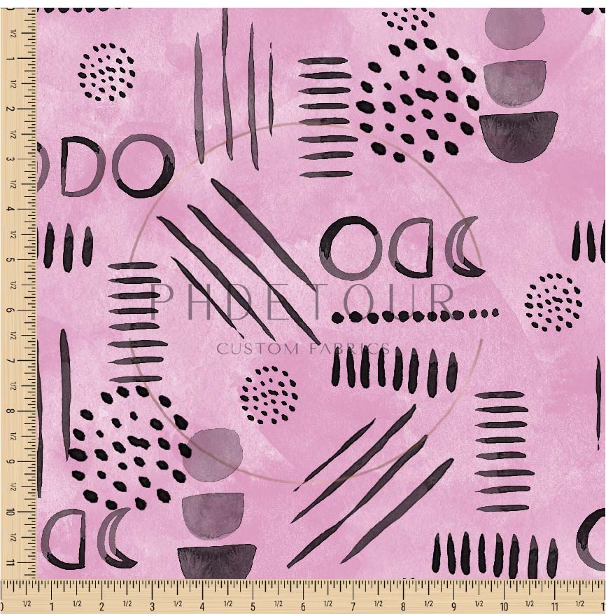 PREORDER - Neutral Abstract Black on Watercolor Bubblegum - 1589 - Choose Your Base