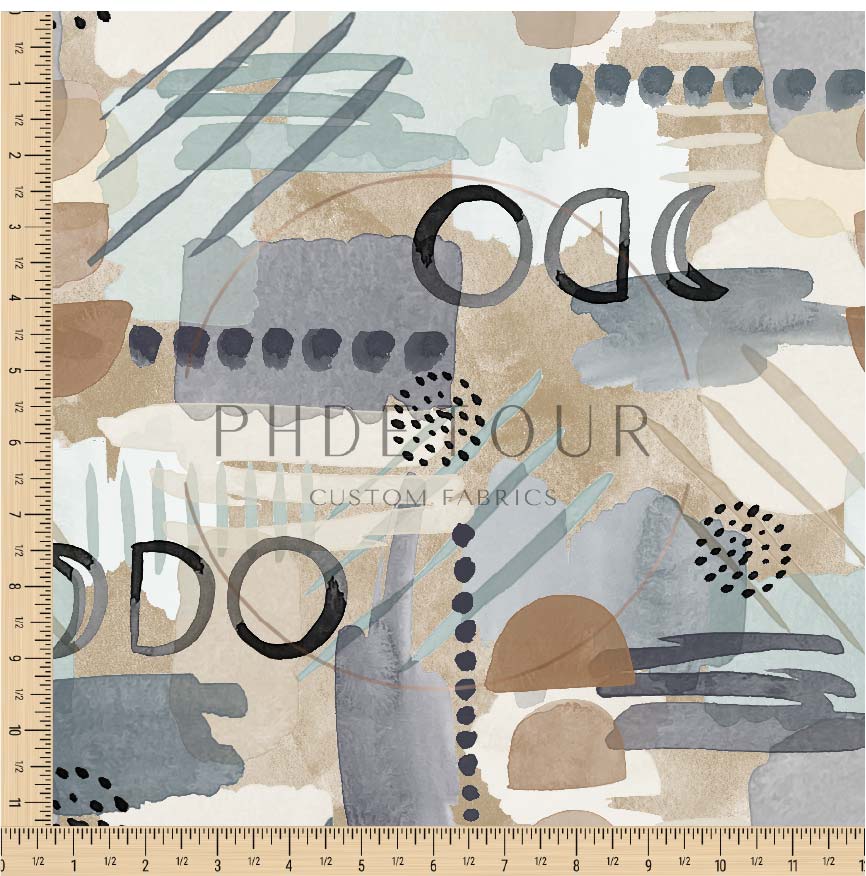 PREORDER - Neutral Abstract on Watercolor Khaki - 1658 - Choose Your Base