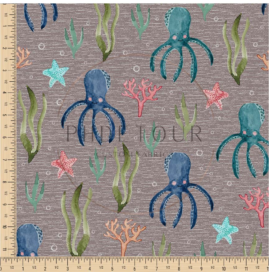 PREORDER - Octopuses on Handwoven Texture Mushroom - 1827 - Choose Your Base
