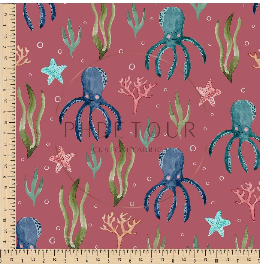 PREORDER - Octopuses on Mauve - 1830 - Choose Your Base