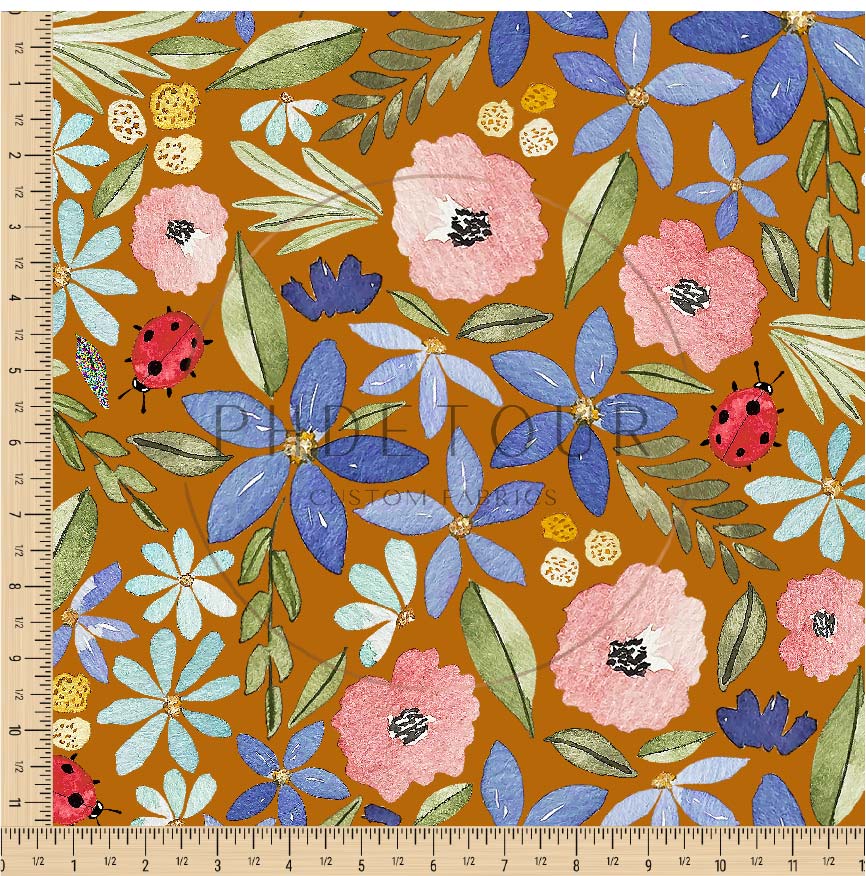 PREORDER - Watercolor Ladybug Floral on Saddle - 3201 - Choose Your Base
