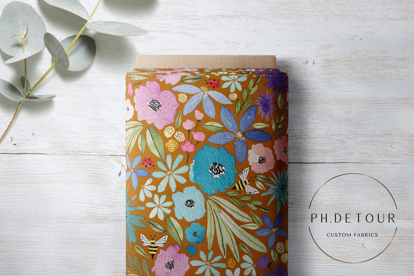 PREORDER - Watercolor Rainbow Floral on Saddle - 3265 - Choose Your Base