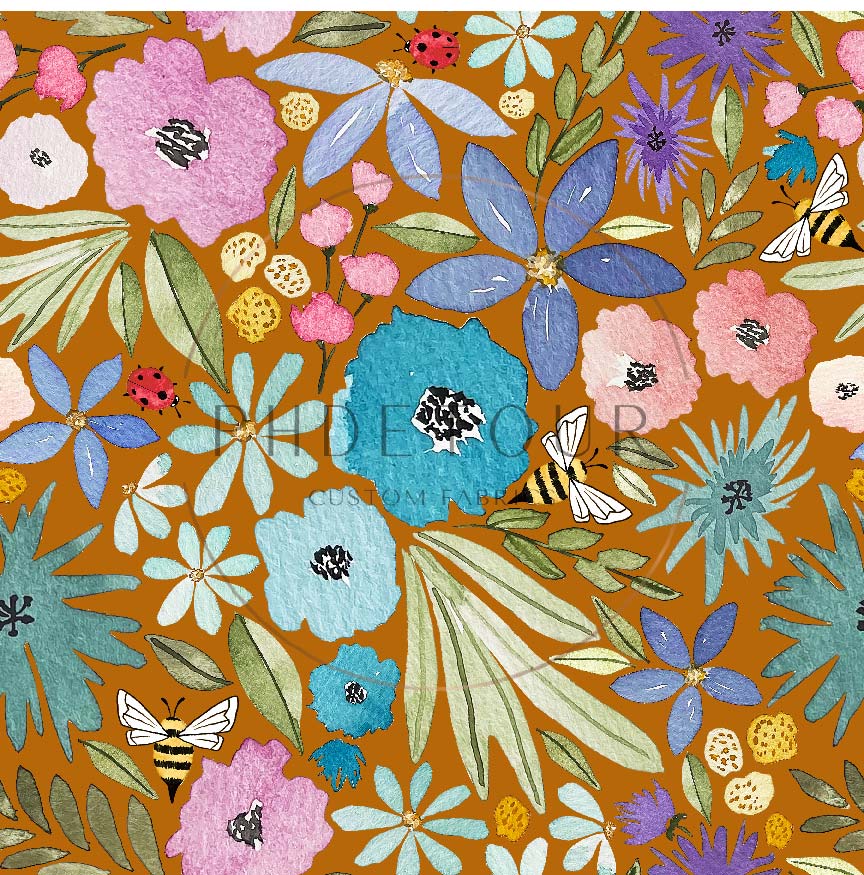 PREORDER - Watercolor Rainbow Floral on Saddle - 3265 - Choose Your Base