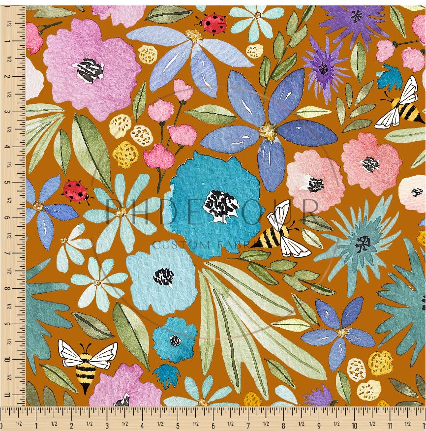 PREORDER - Watercolor Rainbow Floral on Saddle - 3265 - Choose Your Base