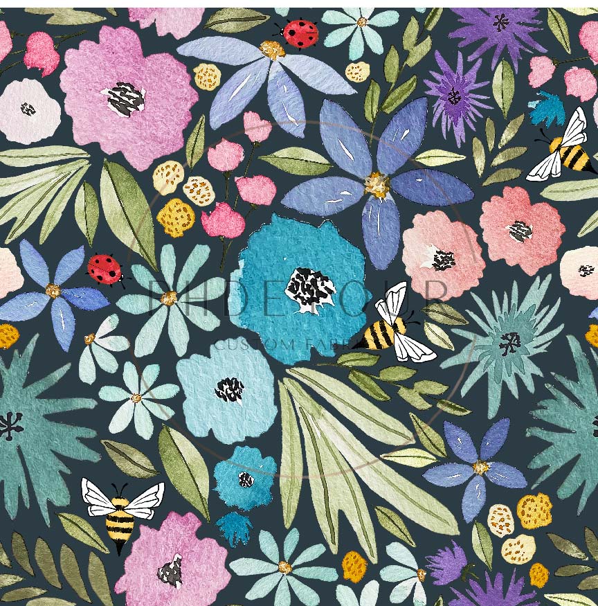 PREORDER - Watercolor Rainbow Floral on Stone - 3269 - Choose Your Base