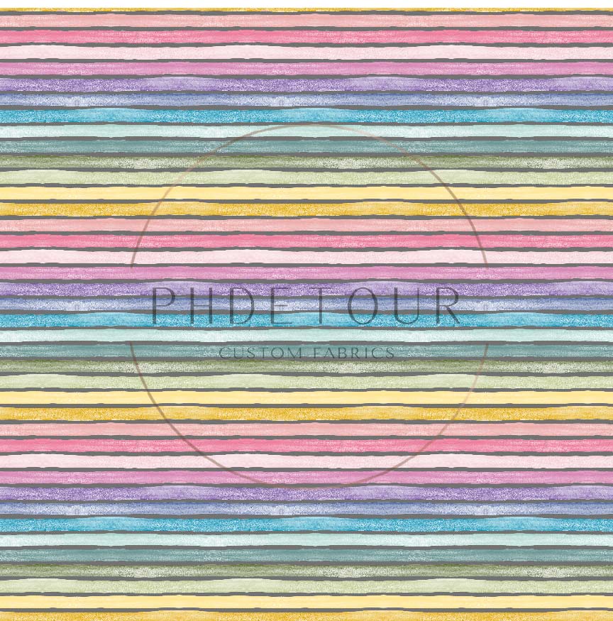 PREORDER - Watercolor Rainbow Narrow Stripes on Charcoal - 3283 - Choose Your Base