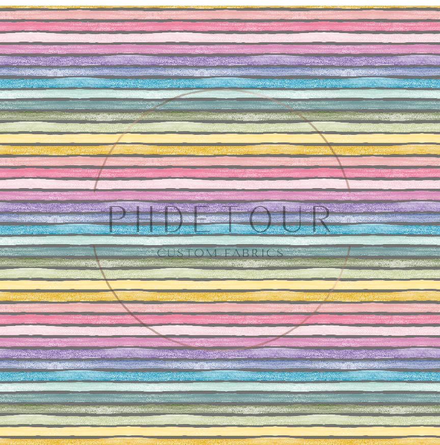 PREORDER - Watercolor Rainbow Narrow Stripes on Charcoal - 3283 - Choose Your Base