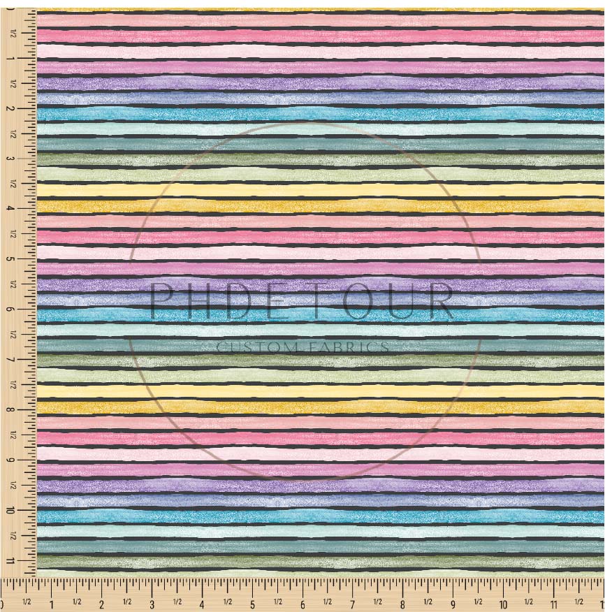 PREORDER - Watercolor Rainbow Narrow Stripes on Space - 3287 - Choose Your Base