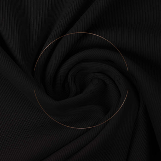 Wholesale European 2x1 Sweatshirt Ribbing - 299 - Black