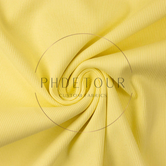 Wholesale European Ribbed Jersey - 112 - Soft Lemon