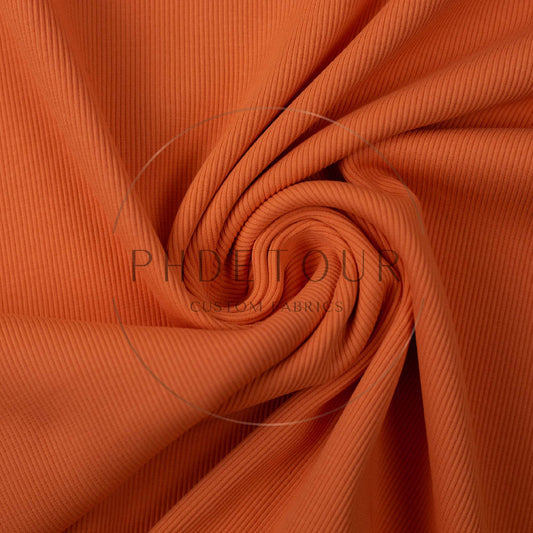 Wholesale European 2x1 Sweatshirt Ribbing - 424 - Pumpkin